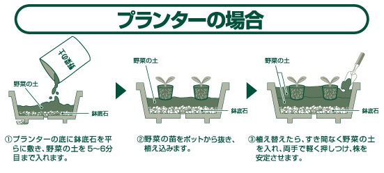 野菜の土使い方